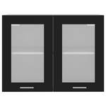 Armoire en verre suspendue 3016496-12 Noir - Blanc - Largeur : 80 cm