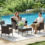 Gartenmöbel-Set Lounge-Set 4-teilig Braun - Metall - 55 x 82 x 57 cm