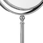 Kosmetikspiegel mit Vergrößerung stehend Silber - Glas - Kunststoff - 18 x 28 x 10 cm