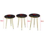 Set de 3 tables d'appoint Ry rondes Multicolore - 34 x 55 x 34 cm