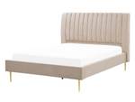 Lit double MARVILLE Beige - Largeur : 162 cm