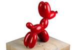 Sculpture moderne Petit et raffiné Rouge - Pierre artificielle - Matière plastique - 28 x 26 x 10 cm