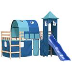 Kinderhochbett mit Turm D2153 Himmelblau - 90 x 200 cm