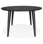 Table À Diner ORTENSIA Noir - Bois massif - 120 x 75 x 220 cm