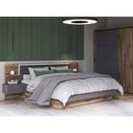 Doppelbett Valerie 1 mit LED Grau - Holzwerkstoff - 287 x 210 x 99 cm