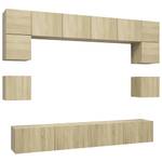 TV-Schrank 8er Set D404 Braun - Holzwerkstoff - 30 x 30 x 100 cm