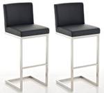 Tabouret de bar Paros Lot de 2 Noir