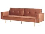 3-Sitzer Sofa VISNES Braun - Gold - Sandbraun