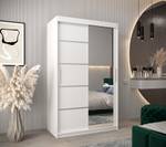 ARMOIRE À PORTES COULISSANTES VERONA 2 Gris miroir - Blanc - Largeur : 120 cm