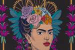 60x40 Leinwand Frida Kahlo-Rahmen
