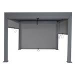 Pergola L46 mit Seitenwand Grau - Metall - 300 x 220 x 300 cm