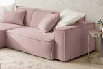 Ecksofa SAMU Sofa Feincord Pink - Ecke davorstehend links