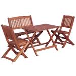 Garten-Essgruppe 4er Set DE719 Braun - Massivholz - 40 x 45 x 60 cm