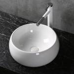 Vasque ronde 400x350x155 mm blanc Blanc - Céramique - 40 x 16 x 40 cm