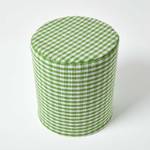 Designer Hocker Ottoman rund Gingham Grün