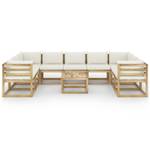 Garten-Lounge-Set 3016481-14 (10-teilig) Weiß - Holzwerkstoff - Holzart/Dekor - 64 x 70 x 64 cm