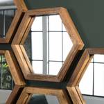 Miroir hexagonal en teck recyclé 30x26 Marron - En partie en bois massif - 4 x 26 x 30 cm