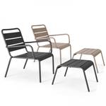 2er-Set Relaxsessel mit Hocker Palavas Taupe