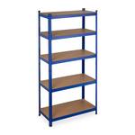 2 x Schwerlastregal 180x90x45 blau Blau - Hellbraun