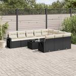 Gartensitzgruppe K3585(11-tlg) Schwarz - Massivholz - 69 x 62 x 62 cm