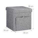 Tabouret de rangement pliant en lin Gris