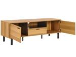 Meuble TV CLAREMONT Noir - Marron - Bois manufacturé - 160 x 51 x 40 cm