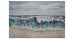 Acrylbild handgemalt Breaking Waves Blau - Massivholz - Textil - 120 x 80 x 4 cm