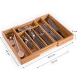 Besteckkasten ausziehbar 5-7 Fächer Holz Braun - Bambus - 29 x 5 x 33 cm