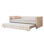 Lit gigogne Daybed Leto Ⅰ Beige - Bois manufacturé - Métal - Bois massif - Textile - Bois/Imitation - 95 x 70 x 218 cm