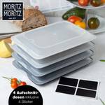 Aufschnittbox stapelbar 4er Set Grau - Kunststoff - 24 x 6 x 17 cm