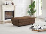 Pouf CHESTERFIELD Marron - Textile - 72 x 45 x 120 cm