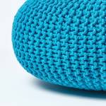 Großer Strickpouf 100% Baumwolle Türkis