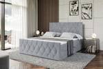 Boxspringbett VELANTO Hellgrau - Breite: 200 cm - H3