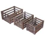 Boîte en bois C56 (lot de 3) Marron foncé