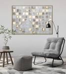 Gerahmtes Acrylbild Bright Memories Gold - Grau - Massivholz - Textil - 103 x 78 x 5 cm