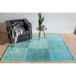 Tapis de salon coton Vintage Patchwork Turquoise - 140 x 200 cm