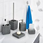 Toilettenbürste Grau - Polyrattan - Stein - 10 x 39 x 10 cm