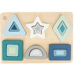 Puzzle Steckform Blau - Massivholz - 21 x 2 x 30 cm