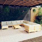 Garten-Lounge-Set Weiß - Massivholz - 64 x 29 x 64 cm