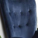 Flügelstuhl KAS KD VELVET BLUE Blau - Textil - 73 x 106 x 68 cm