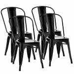 Lot 4 Chaises Industrielles TI70948 Noir - Métal - 52 x 84 x 45 cm