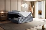 Boxspringbett VILA-1-Z Hellgrau - Breite: 160 cm - H3