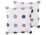 Coussin décoratif BRACKEN Blanc - Fibres naturelles - 45 x 4 x 45 cm