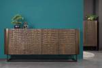 Sideboard CROCO Schwarz - Braun - Massivholz - Holzart/Dekor - 177 x 75 x 38 cm