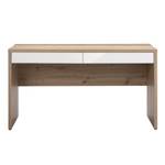 Bureau 2 tiroirs finition chêne & blanc Marron - Bois manufacturé - 139 x 76 x 60 cm