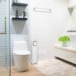 Support non fixe papier toilette Blanc - Bois manufacturé - Textile - 18 x 71 x 20 cm