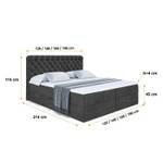 Boxspringbett BOXI8 Schwarz - Breite: 180 cm - H4