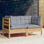 Gartensofa (2er Set) 3012379 Braun - Grau