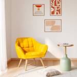 Fauteuil Simba Jaune - Textile - 83 x 76 x 74 cm