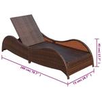 Chaise longue Marron - Matière plastique - Polyrotin - 73 x 45 x 200 cm